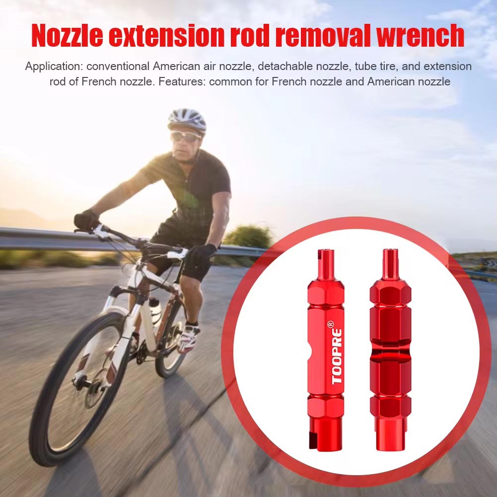 TOOPRE Bicycle Multifunctional Schrader Valve Core Tool Presta Nozzle Tire Valve Extension Rod Removal Wrench Bike Tube Tools